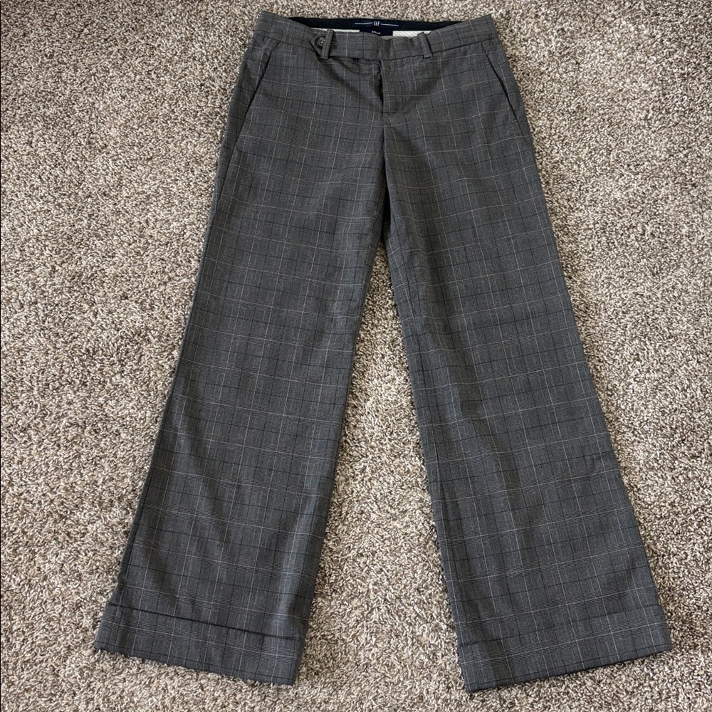 Women’s Low Rise Plaid Tartan Wide Trouser Pants  Size 0